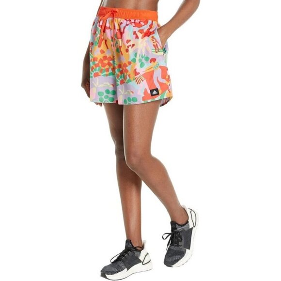 💕ADIDAS x FARM RIO💕 Unitefit Shorts ~ Red Tropical Beach Print Medium M NWT - Picture 6 of 14